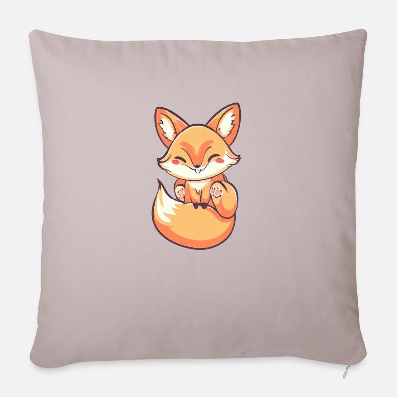Süßer Fuchs - Sofakissenbezug 45 x 45 cm - helles Taupe