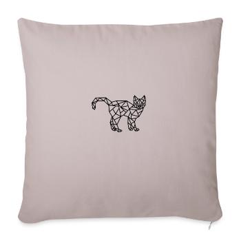 Cat Geometric Line - Sofa pillowcase 17,3'' x 17,3'' (45 x 45 cm) - light taupe - Front
