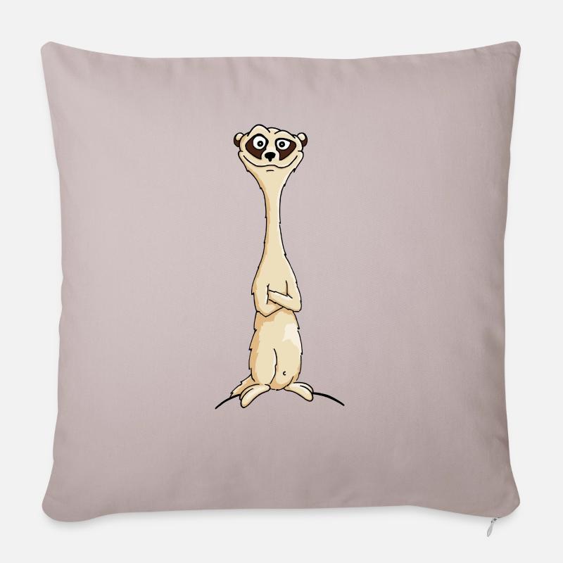 suricate effronté - Housse de coussin décorative 45 x 45 cm - taupe clair