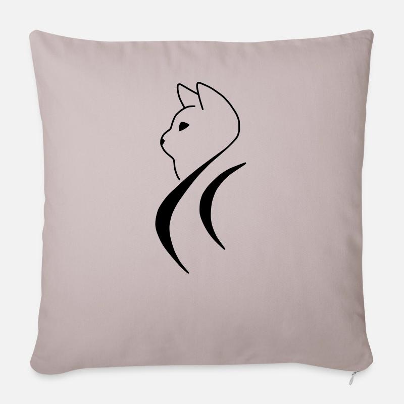 Cat - Sofa pillowcase 17,3'' x 17,3'' (45 x 45 cm) - light taupe