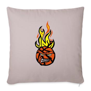 basketball face cartoon flamme - Housse de coussin décorative 45 x 45 cm - taupe clair - Devant