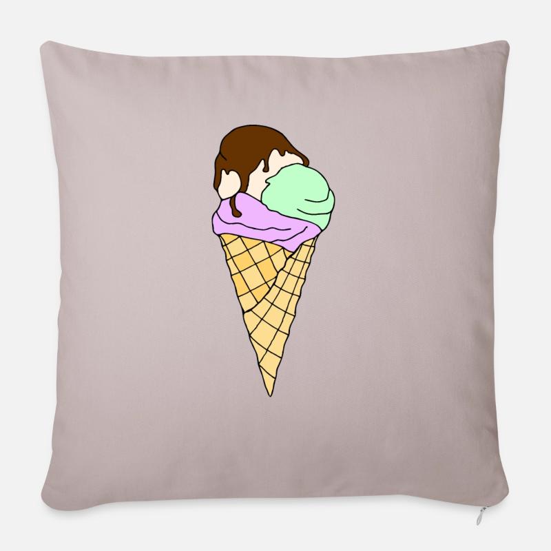 Eis - Sofakissenbezug 45 x 45 cm - helles Taupe