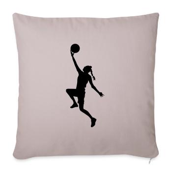 basketball girl silhouette - Sofa pillowcase 17,3'' x 17,3'' (45 x 45 cm) - light taupe - Front