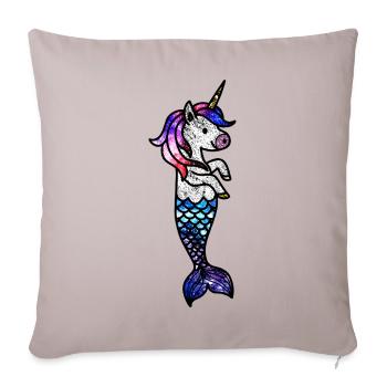 Licorne de la mer cosmique - Housse de coussin décorative 45 x 45 cm - taupe clair - Devant