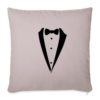 bow tie costume - Sofa pillowcase 17,3'' x 17,3'' (45 x 45 cm) - light taupe - Front