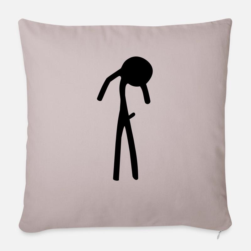 Stickman Dick - Housse de coussin décorative 45 x 45 cm - taupe clair