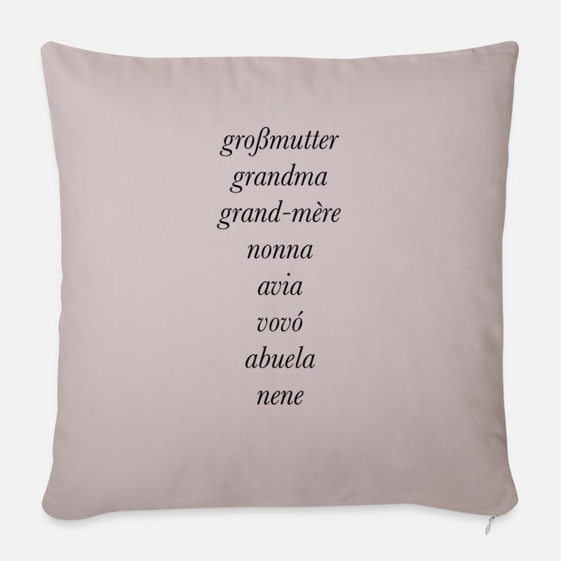 Großmutter in verschiedenen Sprachen Design Shirt - Sofakissenbezug 45 x 45 cm - helles Taupe