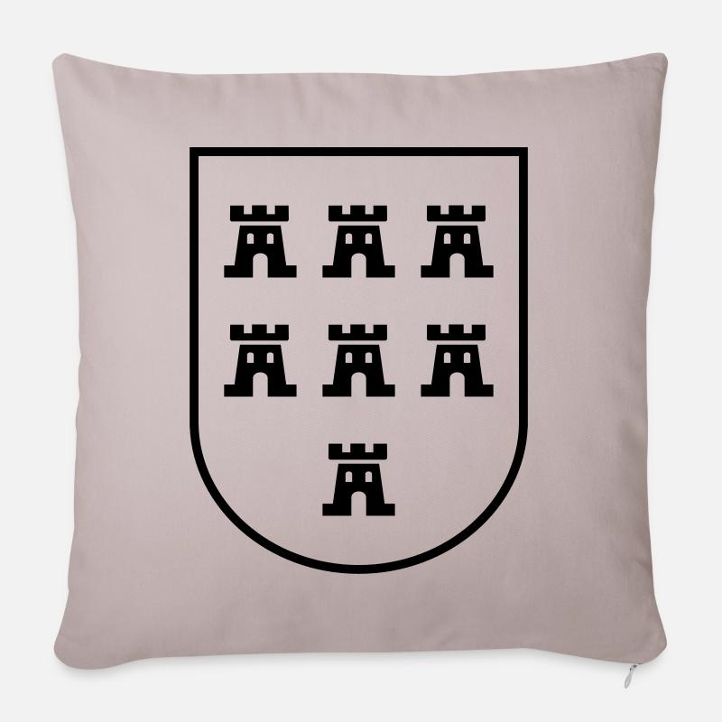 Wappen Siebenbürger Sachsen s/w - Siebenbürgen - Sofakissenbezug 45 x 45 cm - helles Taupe