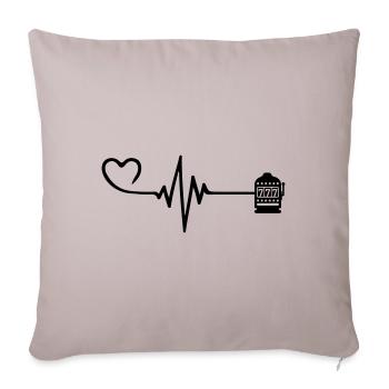 Slot Pulse Heart Love Casino - Sofa pillowcase 17,3'' x 17,3'' (45 x 45 cm) - light taupe - Front
