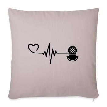 Apnea Diving Pulse Heart - Sofa pillowcase 17,3'' x 17,3'' (45 x 45 cm) - light taupe - Front