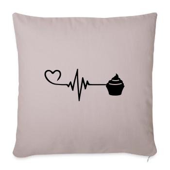 Muffin Pulse Heart Love - Housse de coussin décorative 45 x 45 cm - taupe clair - Devant