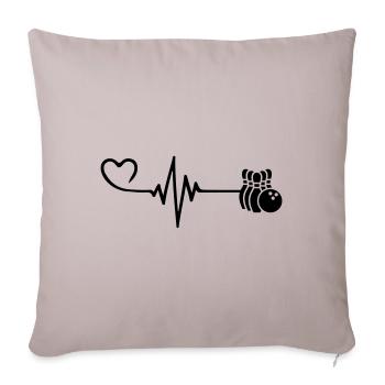 Bowling heartbeat - Sofa pillowcase 17,3'' x 17,3'' (45 x 45 cm) - light taupe - Front