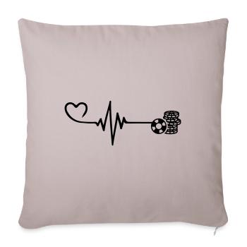Poker chip pulse heart love - Sofa pillowcase 17,3'' x 17,3'' (45 x 45 cm) - light taupe - Front