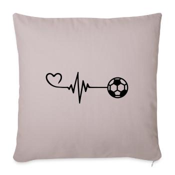 Football Heart Pulse Heartbeat - Sofa pillowcase 17,3'' x 17,3'' (45 x 45 cm) - light taupe - Front