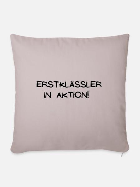 Erstklässler in Aktion - Sofakissenbezug 45 x 45 cm - helles Taupe