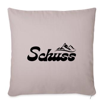 Schuss ! SNOW TIME ! T-SHIRT SWEATS SKI HIVER NOEL - Housse de coussin décorative 45 x 45 cm - taupe clair - Devant