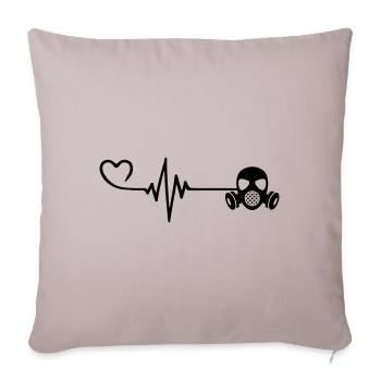 Masque à gaz Pulse Heart Love - Housse de coussin décorative 45 x 45 cm - taupe clair - Devant