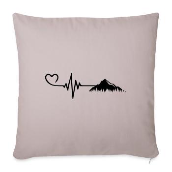Mountain heartbeat - Sofa pillowcase 17,3'' x 17,3'' (45 x 45 cm) - light taupe - Front