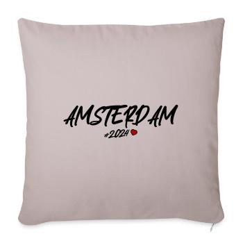 Cœur d’Amsterdam 2024 - Housse de coussin décorative 45 x 45 cm - taupe clair - Devant