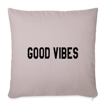 Bonnes vibrations - Housse de coussin décorative 45 x 45 cm - taupe clair - Devant