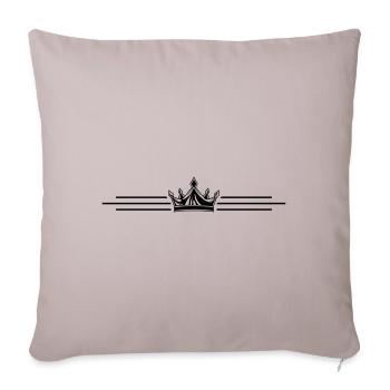 Ligne de symbole de couronne - Housse de coussin décorative 45 x 45 cm - taupe clair - Devant
