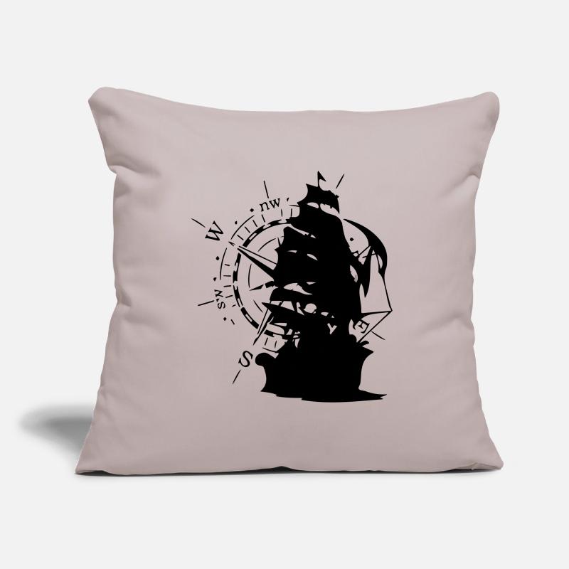 WindRose mit Segelschiff | Freizeimode Bstyled Sofakissenbezug 45 x 45 cm