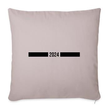 Année 2024 - Housse de coussin décorative 45 x 45 cm - taupe clair - Devant