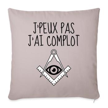 J'peux pas J'ai complot - Housse de coussin décorative 45 x 45 cm - taupe clair - Devant