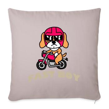 Fast Puggle Boy Dog Cadeau Rétro - Housse de coussin décorative 45 x 45 cm - taupe clair - Devant