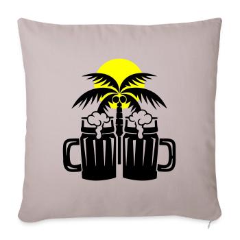 Plage de bière Île de Palm Trees - Housse de coussin décorative 45 x 45 cm - taupe clair - Devant