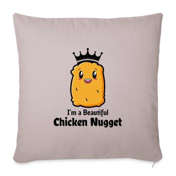 Chicken Nuggets Fast Food Lustiger Spruch - Sofakissenbezug 45 x 45 cm - helles Taupe - Vorne