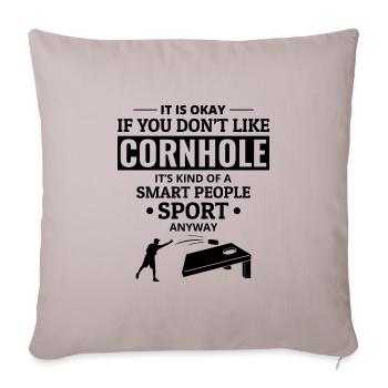 Cornhole Bean Bag Toss Outdoor Lawn Game Funny - Sofa pillowcase 17,3'' x 17,3'' (45 x 45 cm) - light taupe - Front