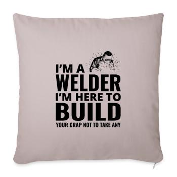 Weld Welding Welder Metal Construction Ironworker - Sofa pillowcase 17,3'' x 17,3'' (45 x 45 cm) - light taupe - Front