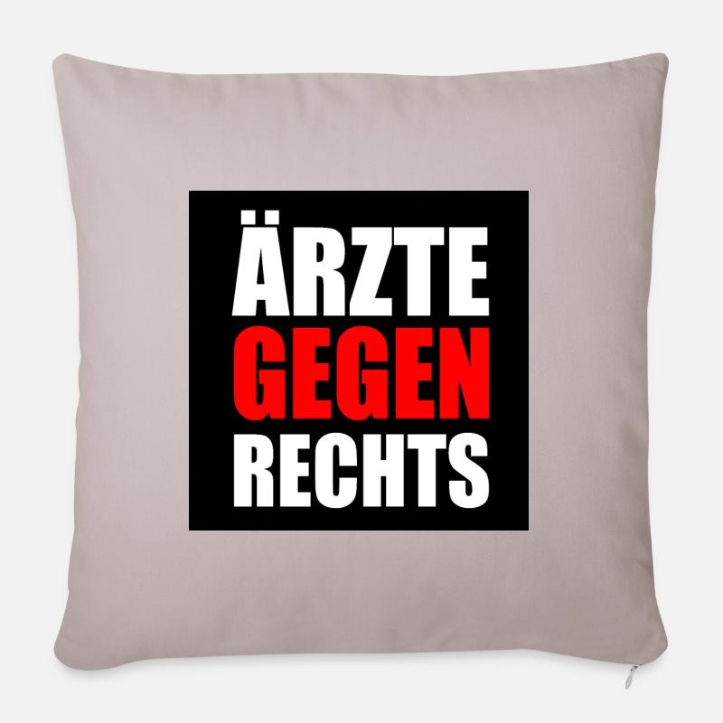 Ärzte gegen rechts - Sofakissenbezug 45 x 45 cm - helles Taupe