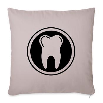 Symbole de l’icône de dent - Housse de coussin décorative 45 x 45 cm - taupe clair - Devant