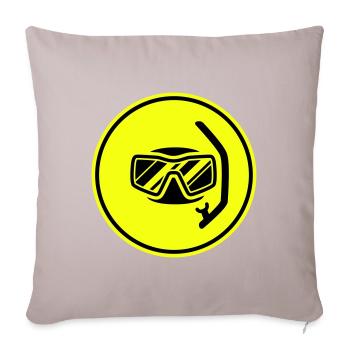 Diving goggles circle icon - Sofa pillowcase 17,3'' x 17,3'' (45 x 45 cm) - light taupe - Front