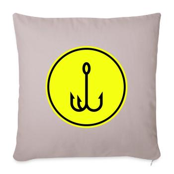 Fishing hook angler icon - Sofa pillowcase 17,3'' x 17,3'' (45 x 45 cm) - light taupe - Front
