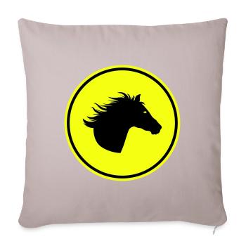 Icône Cheval Cheval - Housse de coussin décorative 45 x 45 cm - taupe clair - Devant