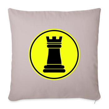Tour de pièces d’échecs - Housse de coussin décorative 45 x 45 cm - taupe clair - Devant