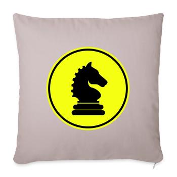 Horse chess piece - Sofa pillowcase 17,3'' x 17,3'' (45 x 45 cm) - light taupe - Front