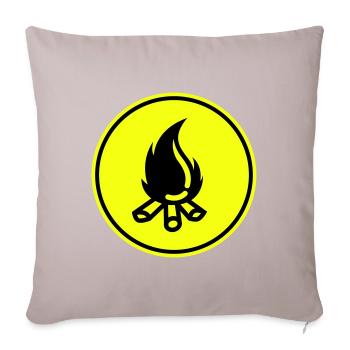 Campfire symbol - Sofa pillowcase 17,3'' x 17,3'' (45 x 45 cm) - light taupe - Front