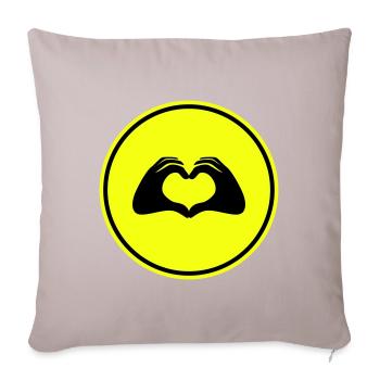 Symbole du cœur des mains - Housse de coussin décorative 45 x 45 cm - taupe clair - Devant