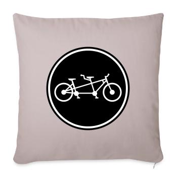 Bicycle tandem - Sofa pillowcase 17,3'' x 17,3'' (45 x 45 cm) - light taupe - Front