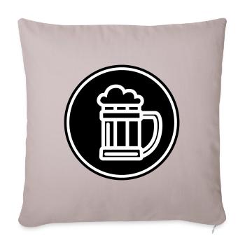 Icône de l’icône de la bière - Housse de coussin décorative 45 x 45 cm - taupe clair - Devant