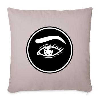 Symbole de l’œil - Housse de coussin décorative 45 x 45 cm - taupe clair - Devant