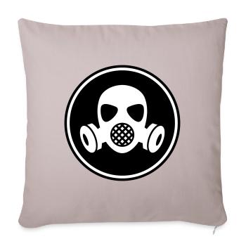 Icône de masque à gaz - Housse de coussin décorative 45 x 45 cm - taupe clair - Devant