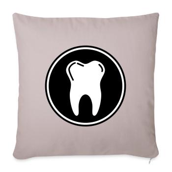 Symbole d'icône de dent - Housse de coussin décorative 45 x 45 cm - taupe clair - Devant