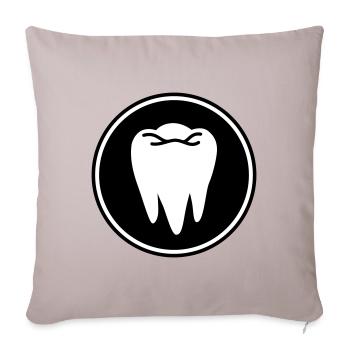 Icône de dent - Housse de coussin décorative 45 x 45 cm - taupe clair - Devant