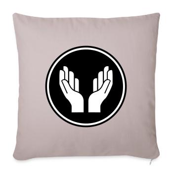 hands icon symbol - Sofa pillowcase 17,3'' x 17,3'' (45 x 45 cm) - light taupe - Front