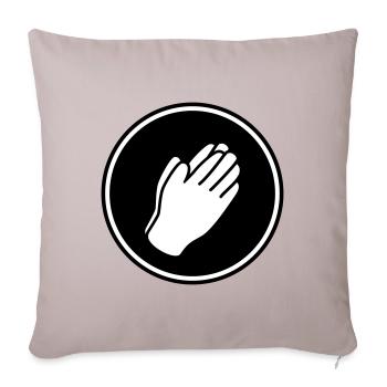 Hands icon - Sofa pillowcase 17,3'' x 17,3'' (45 x 45 cm) - light taupe - Front